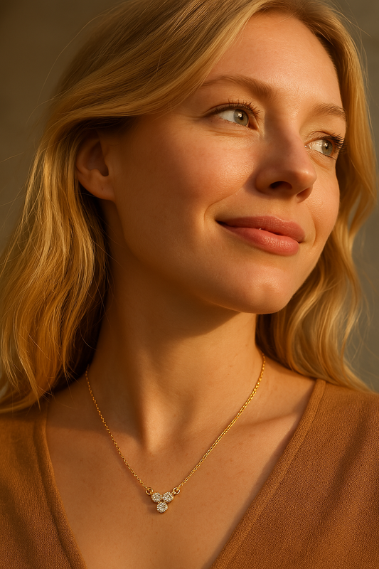 Trio Diamond Necklace in Solid Gold