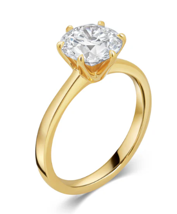 Noor – 18K Yellow Gold Round Cut Diamond Ring