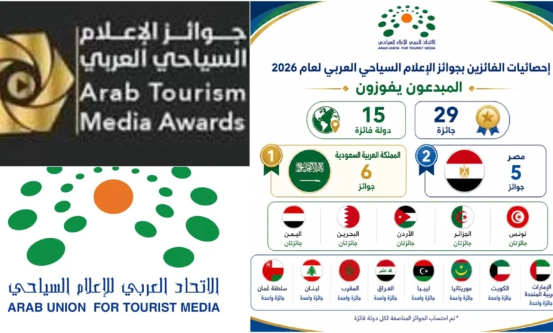 إعلان الفائزين بجوائز الإعلام السياحي العربي لعام 2026 السعودية تتصدر ومصر الوصيف